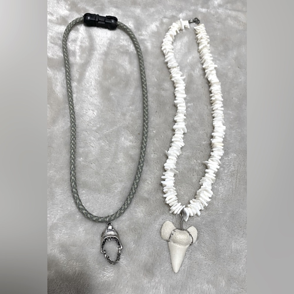 Lot of 2 Shark Necklaces